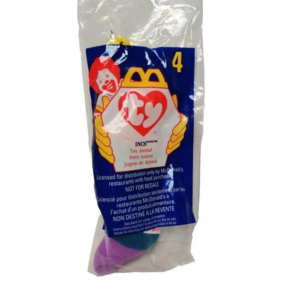 1998 McDonald's Happy Meal Toy Ty Teenie Beanie Baby #4 Inch the Inchworm Unopen